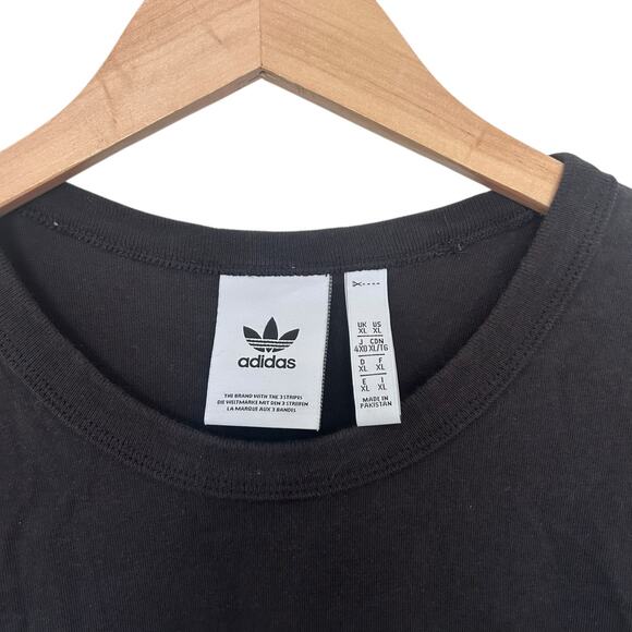 Adidas Black Spell Out Short Sleeve T Shirt Sz XL - Picture 2 of 3